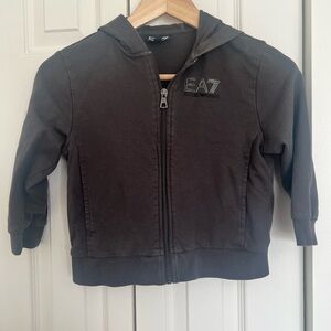 Emporio Armani Kids charcoal Zip-Up sweater size 6